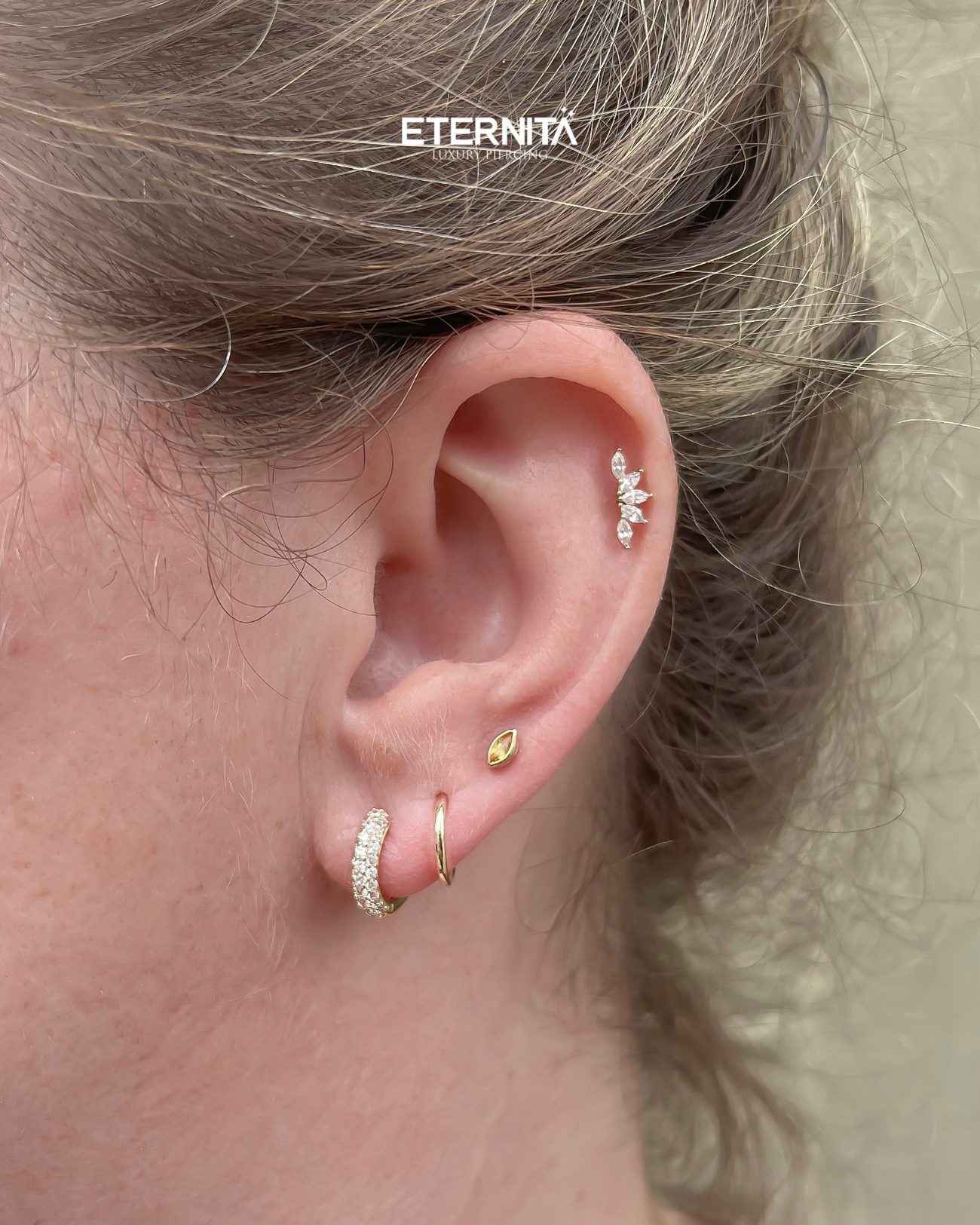 Helix serti et anneaux de lobe